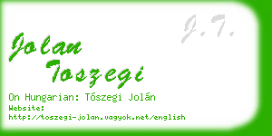 jolan toszegi business card