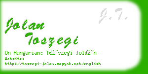 jolan toszegi business card